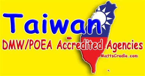list of agency for taiwan accredited by poea|15+ Taiwan POEA (DMW) Recruitment Agencies, Apply to these Agencies.